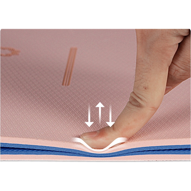 Thảm tập yoga, thảm tập gym tại nhà THAMES chống trượt TPE định tuyến 2 lớp dày 8mm – Tặng Kèm Túi