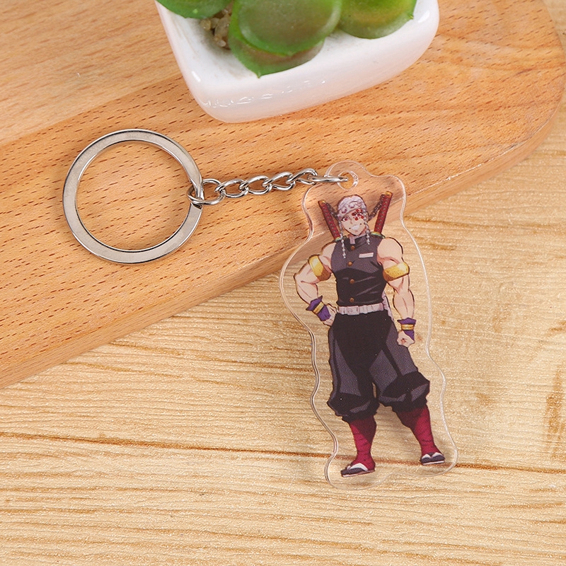 Móc chìa khóa mặt hình nhân vật Shinjurou Shinobu Mitsuri trong phim Thanh Gươm Diệt Quỷ bằng acrylic