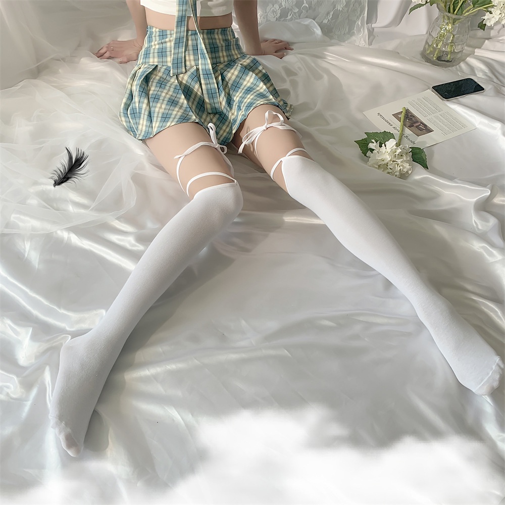 Tất Vớ Nữ Ống Cao Phối Dây Cột Chéo Siêu Hot, Phong Cách Lolita Nhật Bản Dễ Thương - Subo Shop