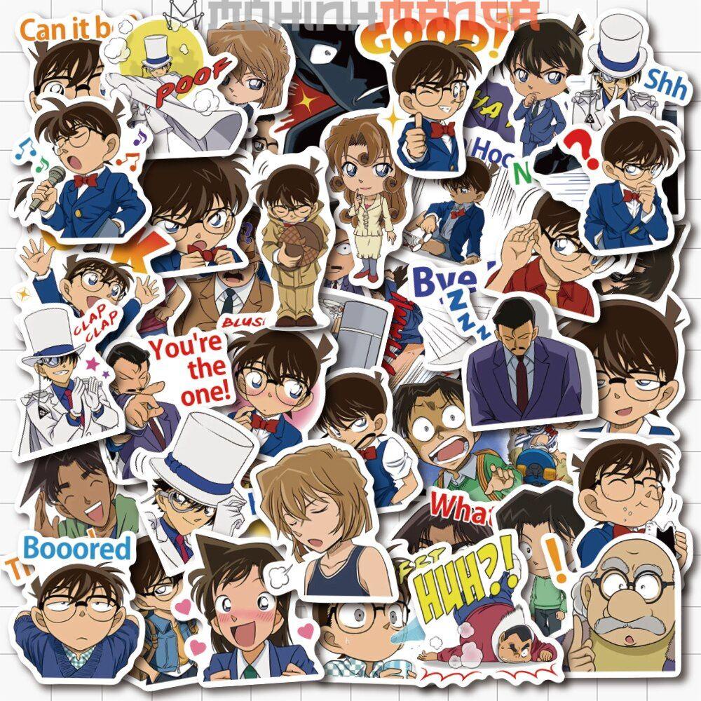 Sticker thám tử lừng danh Conan Kaito Kid siêu đạo chích siêu đẹp miếng dán decal trang trí tủ vali bàn học nón bảo