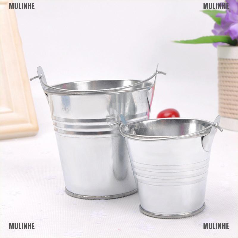 Xô kim loại mini đựng kẹo nhiều màu trang trí tiệc cưới DIY