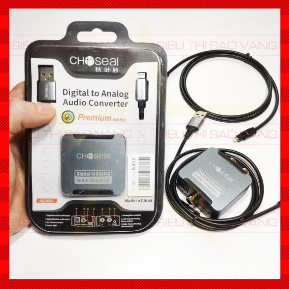 Bộ chuyển đổi optical âm thanh quang học sang AV ra audio Choseal kèm dây quang - BH 12 tháng