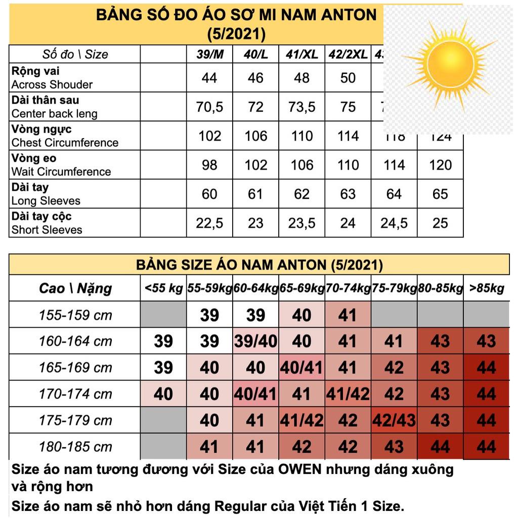 Áo Sơ Mi Nam Công Sở Trung Niên Thương Hiệu Anton Xanh Tím Than Dài Tay Họa Tiết Kẻ Caro Chìm– AT201