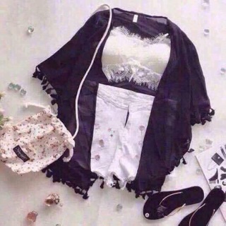 Áo khoác voan biển (ut) kimono ( siêu hot)