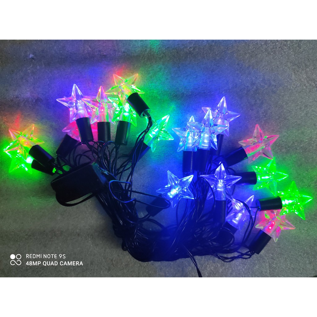 Đèn led dây hình ngôi sao/ nháy bi đủ màu 4m, 18 bóng