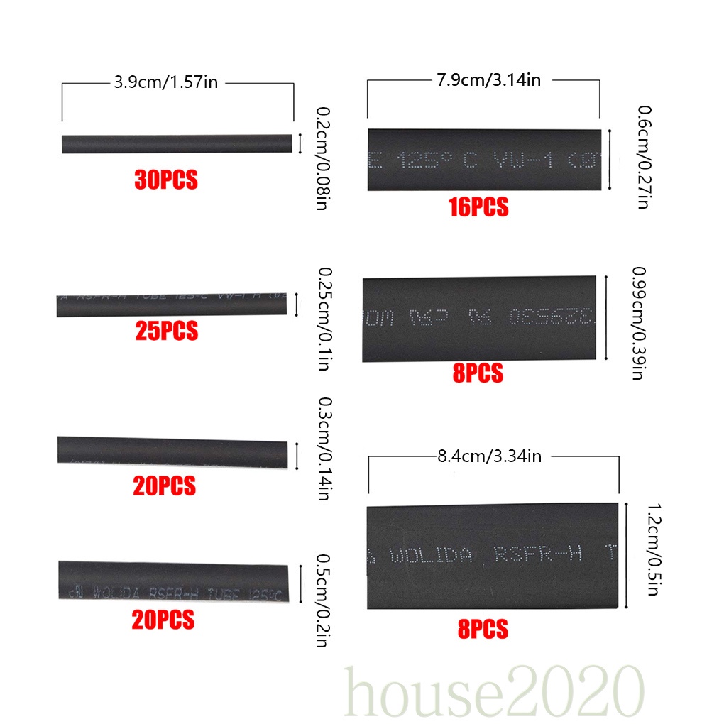 Bộ 127 ống co nhiệt bằng polyolefin 2020