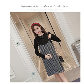 Đầm Bầu Thu Đông: Sét Yếm Dạ 2 Dây Có Khóa Cho Con Ti