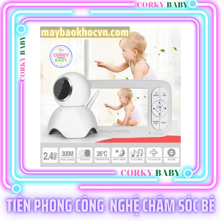 Máy báo khóc Cao cấp Corky baby mbk801 camera xoay 360o -HD720p cực nét