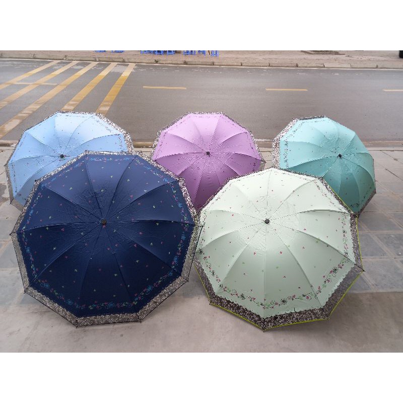 Ô viền ren nữ tính 2 lớp chống mưa nắng tốt