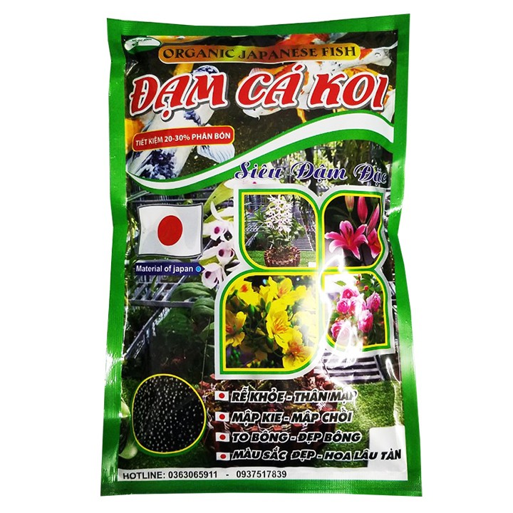 Phân hữu cơ đạm cá Koi dùng cho hoa lan, cây kiểng, rau màu, cây ăn trái - 700g