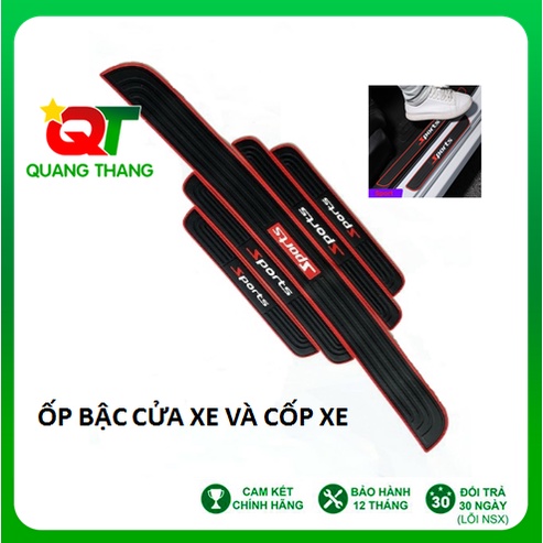 Bộ 4 Miếng Nẹp Bước Chân Bằng Cao Su Chống Trơn Trượt - Miếng Dán Chống Trầy Xước Bậc Cửa Lên Xuống Ô Tô - Đủ Các Hãng
