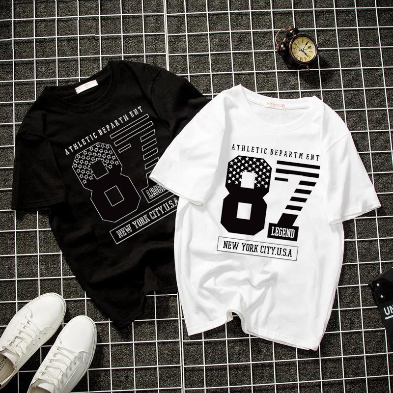 Áo thun unisex số 87 form rộng vải dày mịn 2019T905