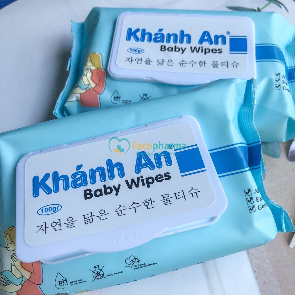 Khăn ướt giấy ướt cho bé trẻ em sơ sinh không mùi an toàn cho da chính hãng Khánh An