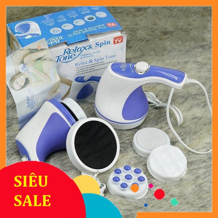 Máy mát xa cầm tay - Máy massage trị liệu đau nhức toàn thân 5 đầu Relax and t