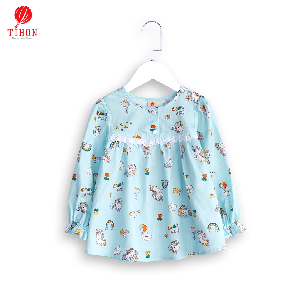 Bộ pijama bé gái TIHON chất liệu thô nhập khẩu cao cấp SET0750270
