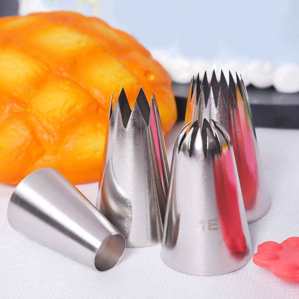 LONTIME Bộ 4 Đuôi Bắt Bông Kem Tạo Hình Hoa Bằng Thép Không Gỉ