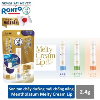 Son dưỡng chống nắng mentholatum melty cream lip SPF25/PA+++