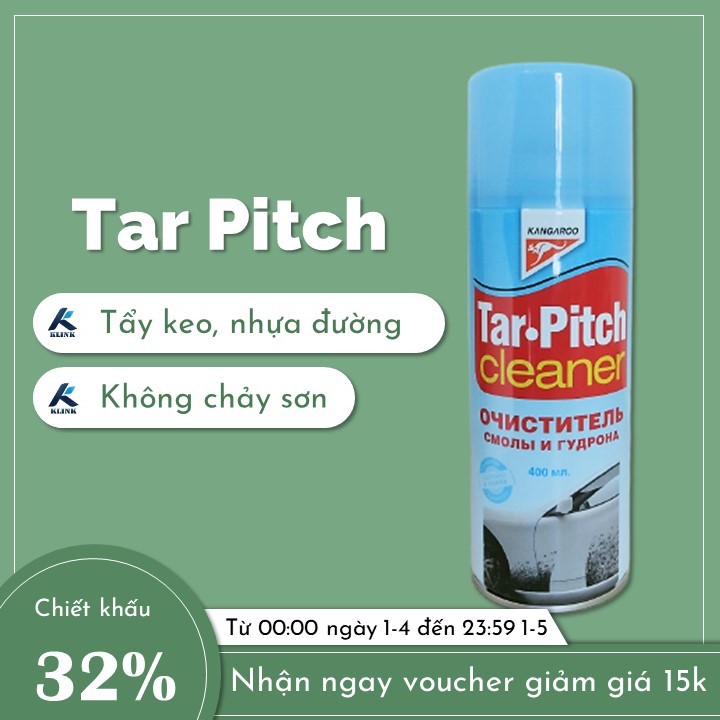 Tẩy nhựa đường keo dán không làm chảy sơn Tar Pitch Klink dành cho ô tô giúp tẩy sạch mọi vết bẩn chỉ sau 30 giây