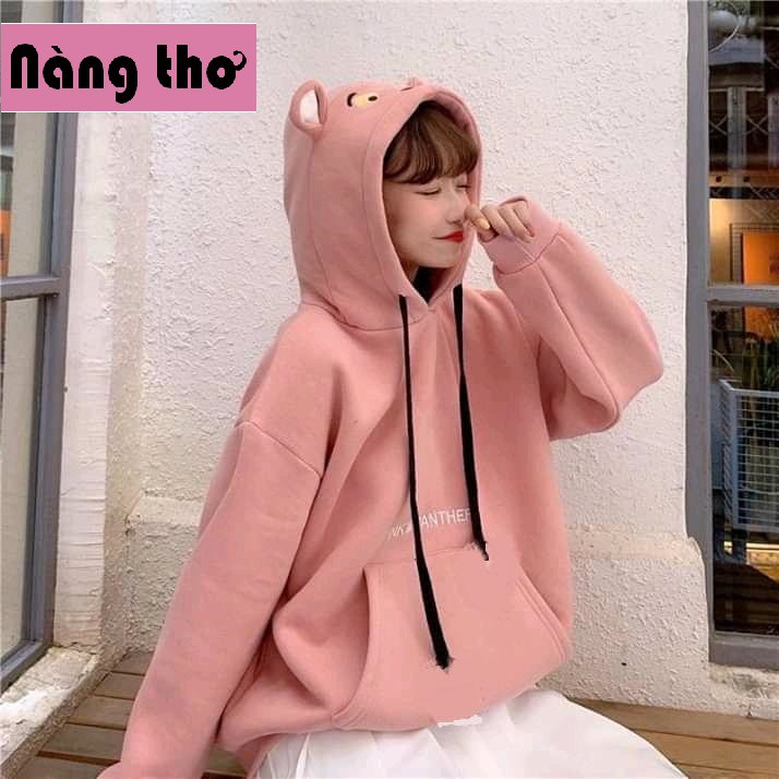 Áo khoác hoodie nữ siêu phẩm báo hồng - Nàng Thơ's Shop