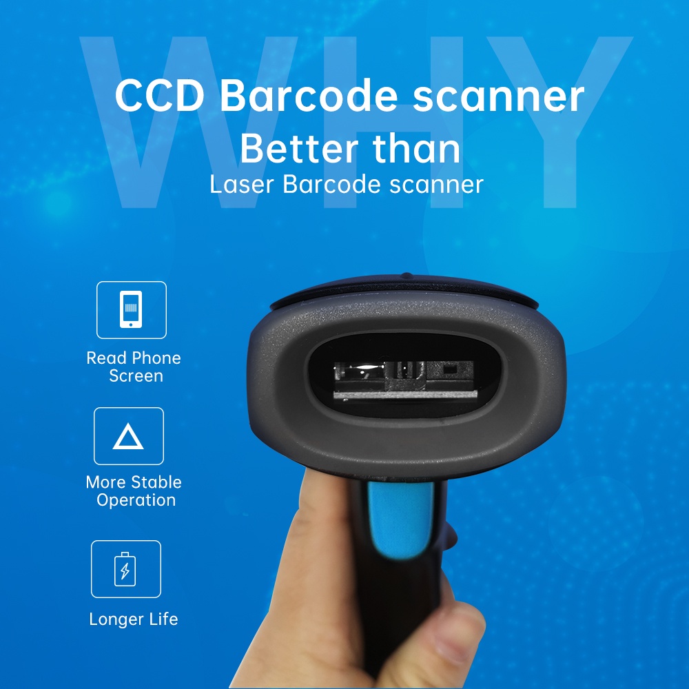 Máy quét mã vạch 1D & 2D kết nối Bluetooth 2.4G có giá đỡ 1D 2D CMOS