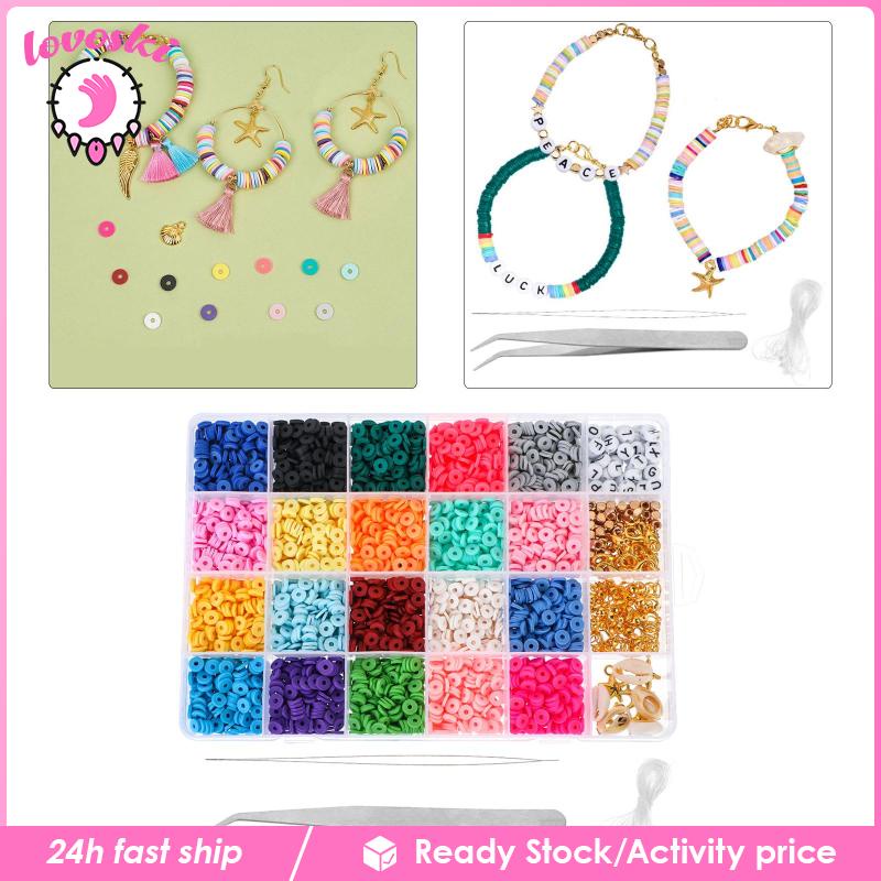 Hộp 4000 Hạt Đất Sét Tròn Nhiều Màu Sắc Để Làm Trang Sức DIY