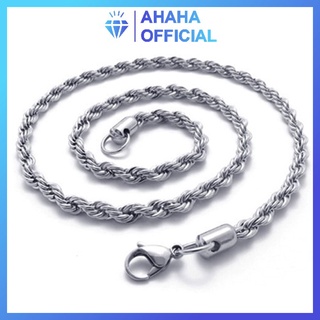 Dây chuyền nam inox cao cấp thời trang kiểu buộc tàu ahaha.official màu trắng thép không gỉ PTDCNA08