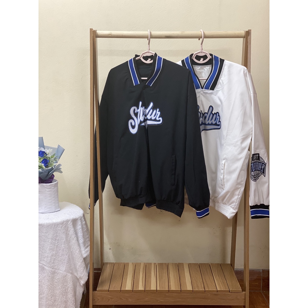 Áo Khoác Bomber Nam Nữ Unisex In Chữ Dù 2 Lớp Ulzzang