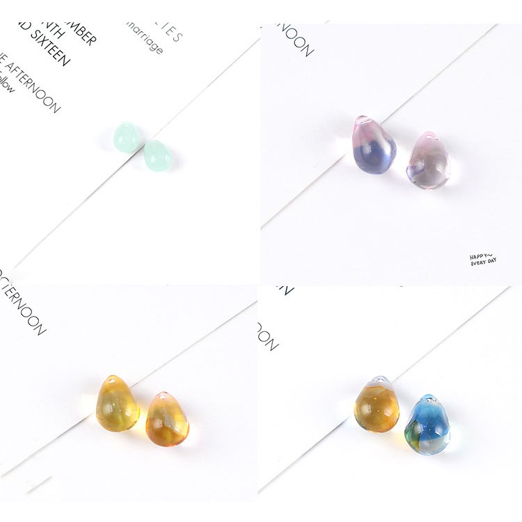 Pha Lê Ngũ Sắc Giọt Nước Phụ Kiện Làm Khuyên, Trâm Cổ Trang Handmade (5 Viên /1Túi)