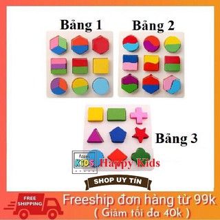 Bảng ghép hình khối bằng gỗ cho bé