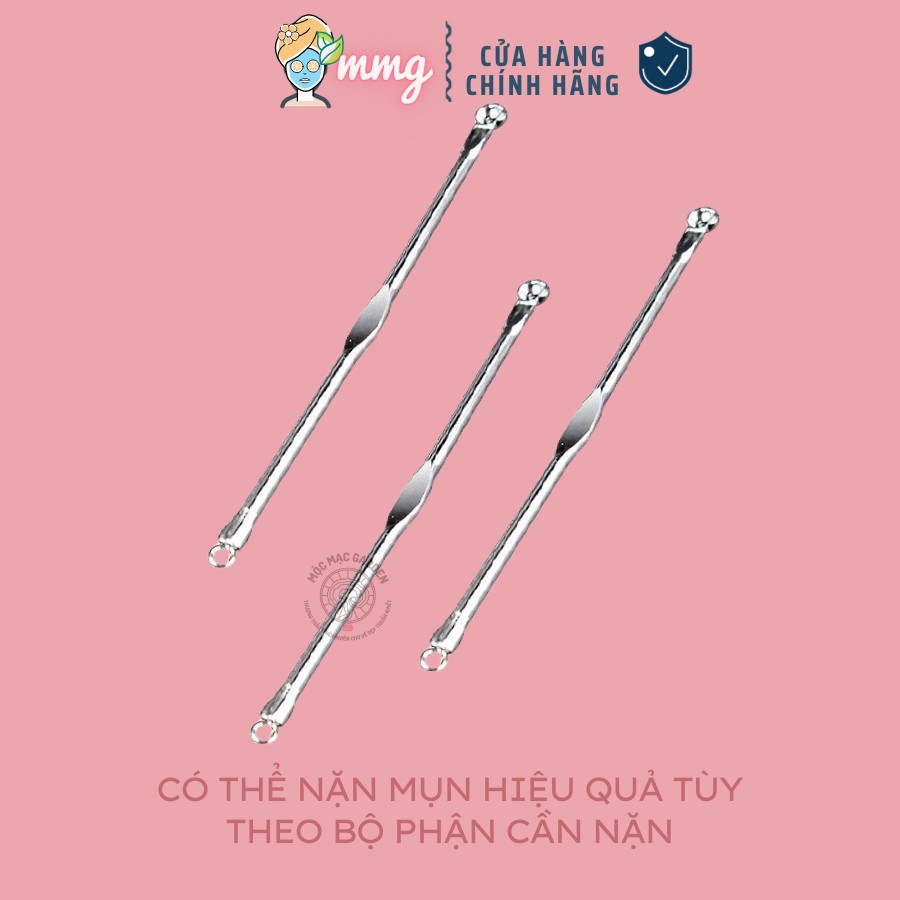 Que nặn mụn 2 đầu cán dẹt chuyên dụng Double-Ended Blackhead Remover - MMG