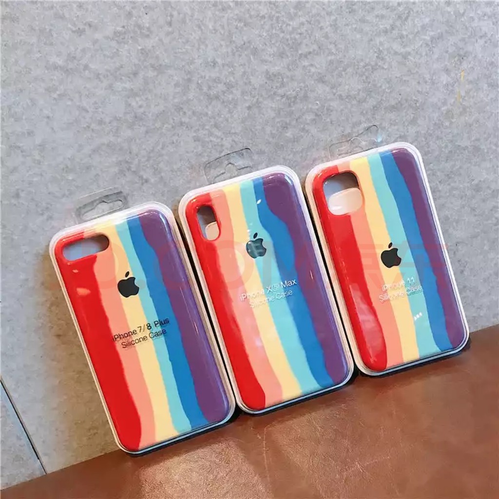 [Ốp iPhone] Ốp chống bẩn Táo Cầu vồng full case 6/6s/7/7plus/8/8plus/x/xr/xsmax/11/11pro/11promax/12/12promax - hcase