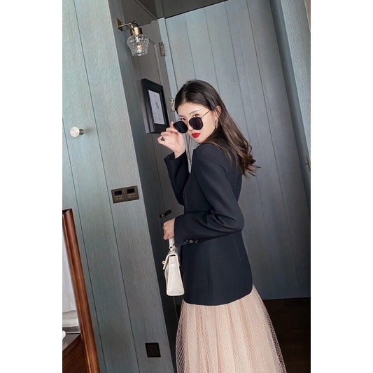 Áo khoác vest dáng ôm eo sang trọng thương hiệu thời trang cao cấp Dior CD