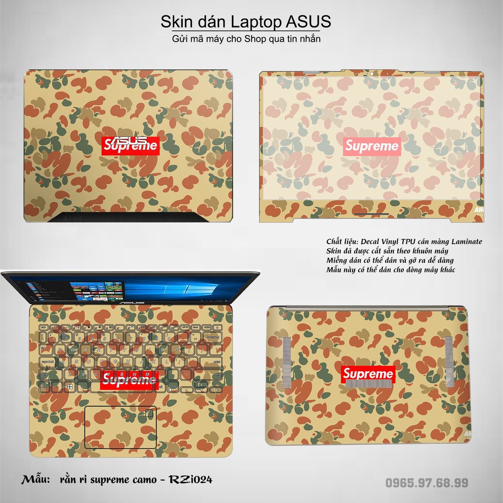 Skin dán Laptop Asus in hình rằn ri nhiều mẫu 4 (inbox mã máy cho Shop)