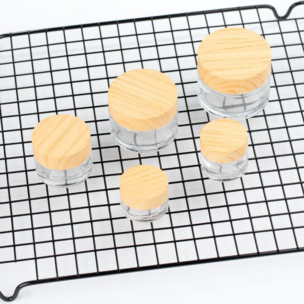 Hũ Thủy Tinh Mờ Có Nắp Họa Tiết Vân Gỗ Đựng Mỹ Phẩm Chăm Sóc Da Mắt