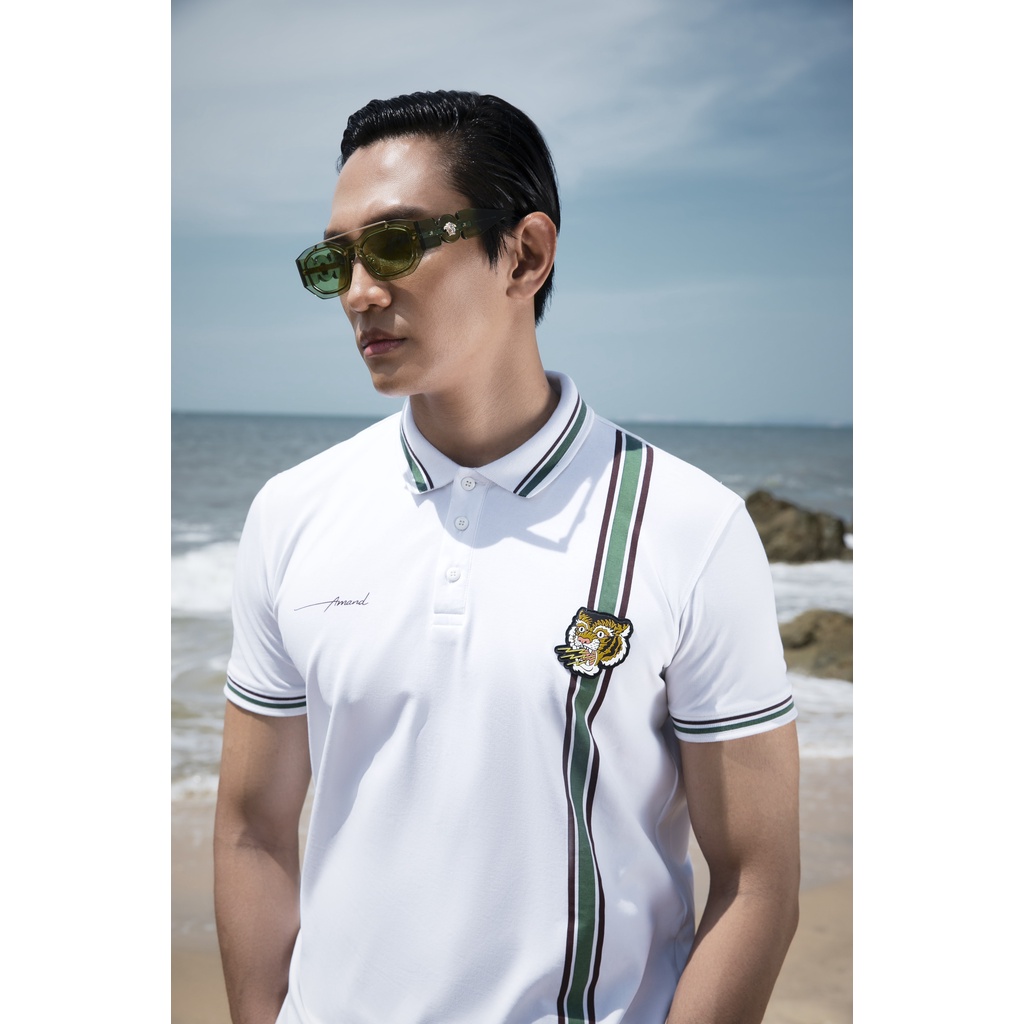 Áo Polo nam Amand x Tiger Patch Polo - White