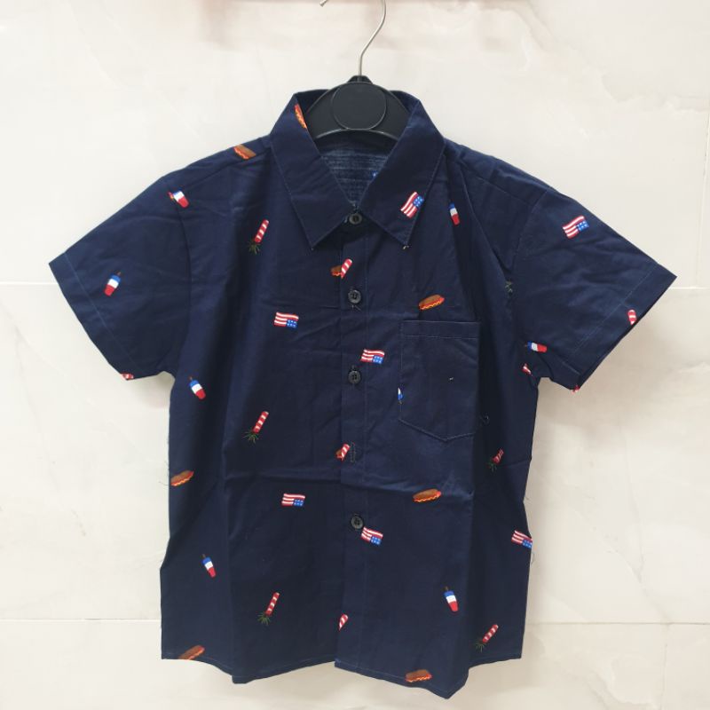 1 Áo sơ mi bé trai tay ngắn 1-8t  hàng sx bán shop