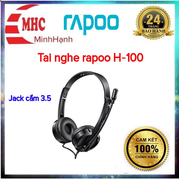Tai nghe gaming có dây có mic, tai nghe máy tính giá rẻ Rapoo H100