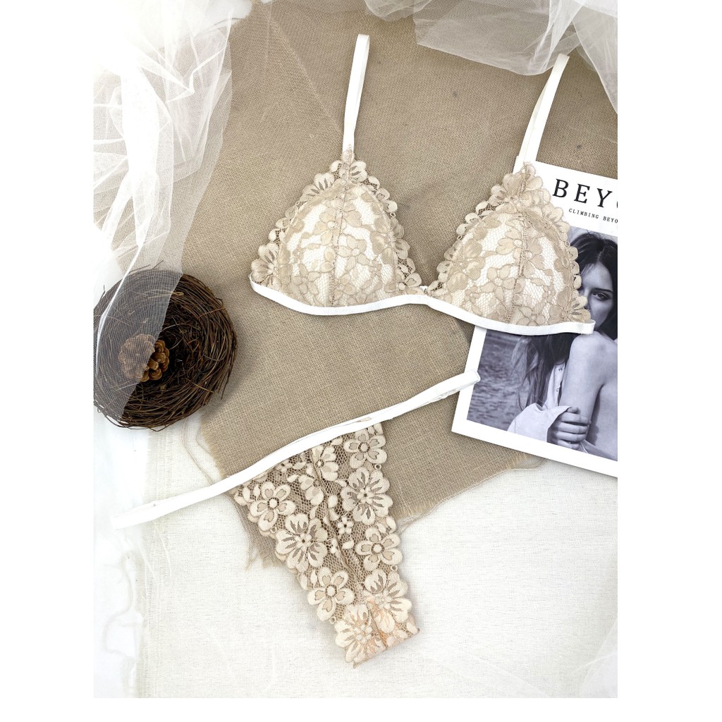 Đồ lót nữ màu da không gọng mút mỏng Nội y nữ sexy nóng bỏng gợi cảm thiết kế cao cấp vải ren gồm cả quần lót và áo lót | BigBuy360 - bigbuy360.vn