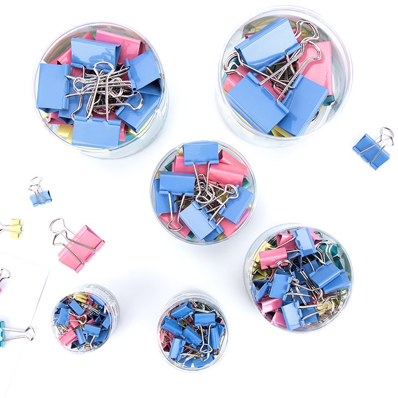 Kẹp Bướm 15mm GuangBo (60 chiếc/hộp) bằng kim loại mạ sơn nhiều màu JTC005