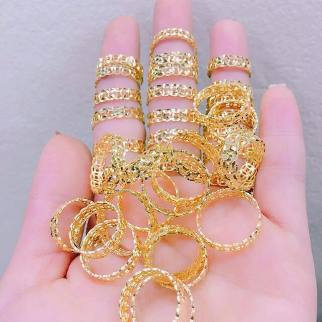 Nhẫn May Mắn Kim Tiên Nam Nữ Xi Mạ Vàng Thiết Kế Cao Cấp