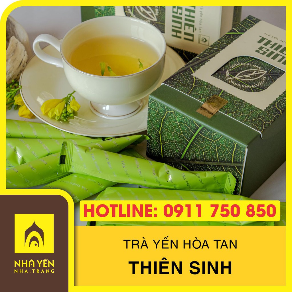 Trà Yến Hòa Tan Thiên Sinh - Vị trà xanh matcha - Hộp nhỏ 10 gói 15gr - Nhà Yến Nha Trang