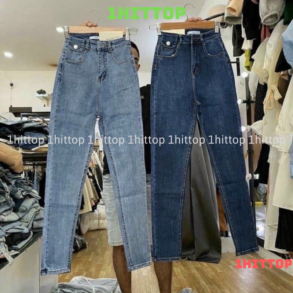 Quần jean lưng cao 2 khuy cạp cao 1hittop
