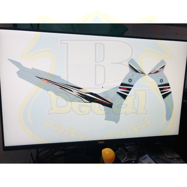 ( Quí khách vui lòng mang ra tiệm cho thợ dán ) Tem SIRIUS CRYPTON XÁM XI MĂNG