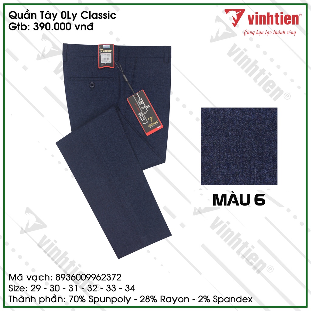 Quần Tây Nam 0Ly Nam Vĩnh Tiến Nhiều Màu QK390 | CHĨNH HÃNG|