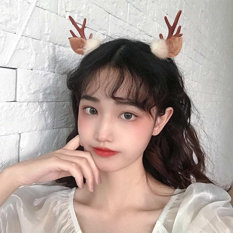 Bộ 2 kẹp tóc hình sừng hươu chủ đề giáng sinh đáng yêu cho nữ