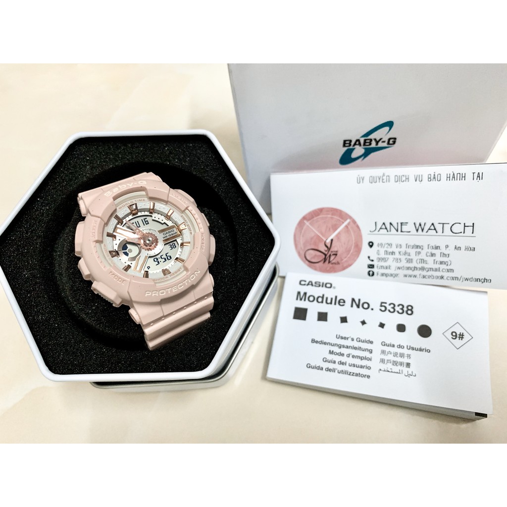 Đồng hồ nữ CASIO Baby-G BA-110RG-4ADR dây Nhựa màu Light Pink