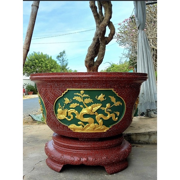 Bộ khuôn tròn 90 Tùng - Mai chân quỳ: khuôn đúc chậu cảnh nhựa ABS