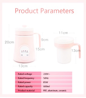 Cốc điện mini hầm nấu cháo , đa chức nắng.