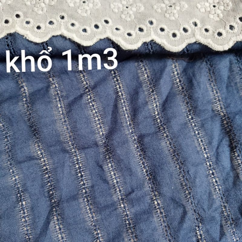 vải kate , màu xanh đen , khổ 1m3(1 mét 6/55k)