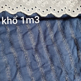 vải kate , màu xanh đen , khổ 1m3(1 mét 6/55k)